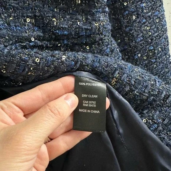 House of Harlow 1960 blue metallic tweed blazer - Picture 3 of 5